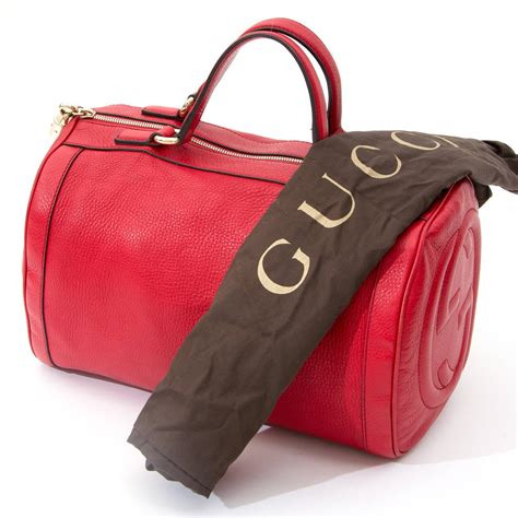 gucci red leather boston|Gucci shoulder bags women.